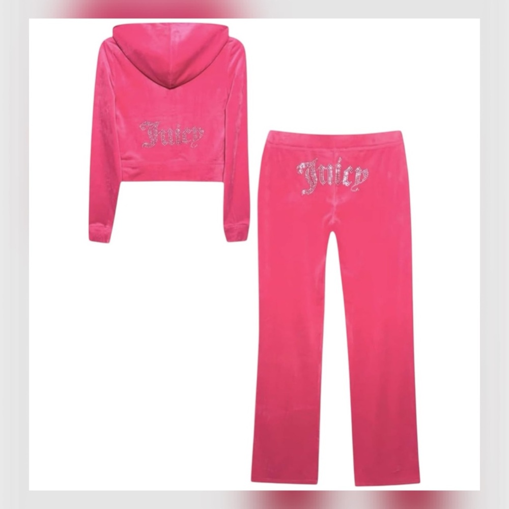 Juicy Couture Pink Silver Track Pants with Stylish Text
